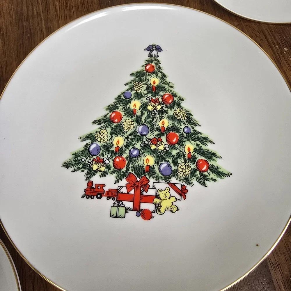 Vintage Jamestown China Christmas Treasure 20 Pc Dinner Set 1989 Plates Dishes